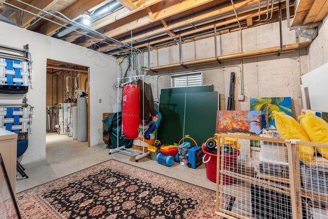 6312 Kingsbridge Dr, Cary, IL 60013 - unfinished below grade area featuring water heater and a water softener system