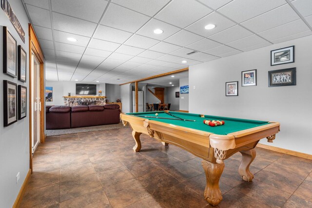 6312 Kingsbridge Dr, Cary, IL 60013 - playroom featuring pool table and recessed lighting