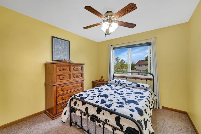 26138 Oak Ridge Ct, Channahon, IL 60410 - bedroom featuring light carpet, baseboards, and ceiling fan