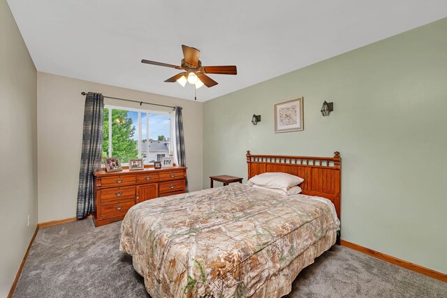 26138 Oak Ridge Ct, Channahon, IL 60410 - bedroom with carpet floors, baseboards, and ceiling fan