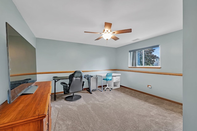 26138 Oak Ridge Ct, Channahon, IL 60410 - office space with carpet, ceiling fan, and baseboards