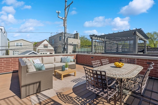 3823 N Wayne Ave, Chicago, IL 60613 - deck with an outdoor hangout area, a pergola, and outdoor dining area