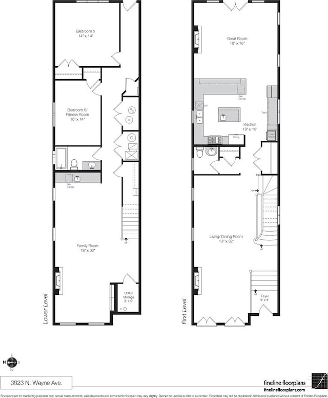 3823 N Wayne Ave, Chicago, IL 60613 - floor plan / room layout