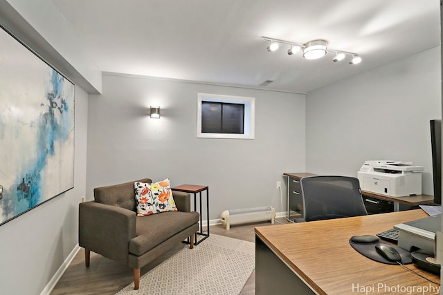 4125 Victoria Dr, Hoffman Estates, IL 60192 - home office with baseboards and wood finished floors