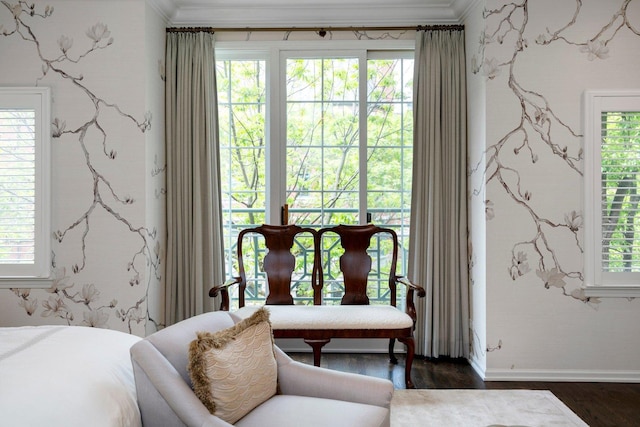 1429 S Prairie Ave, Chicago, IL 60605 - bedroom featuring dark wood-style flooring, ornamental molding, and baseboards