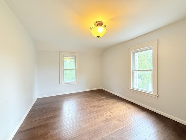 1634 Scott Blvd, Geneva, IL 60134 - empty room featuring healthy amount of natural light, hardwood / wood-style flooring, baseboards, and vaulted ceiling