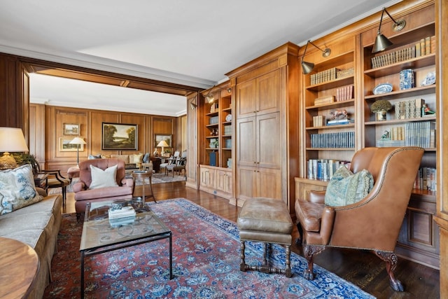 199 E Lake Shore Dr Unit 3, Chicago, IL 60611 - living area with wood finished floors, built in features, and crown molding