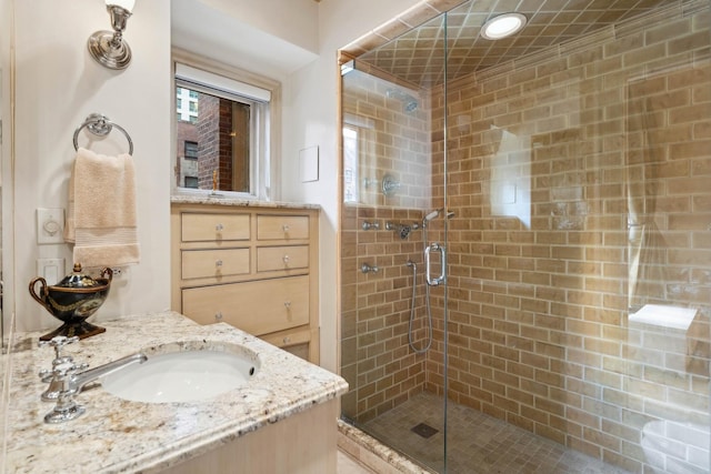 199 E Lake Shore Dr Unit 3, Chicago, IL 60611 - bathroom with vanity and a shower stall