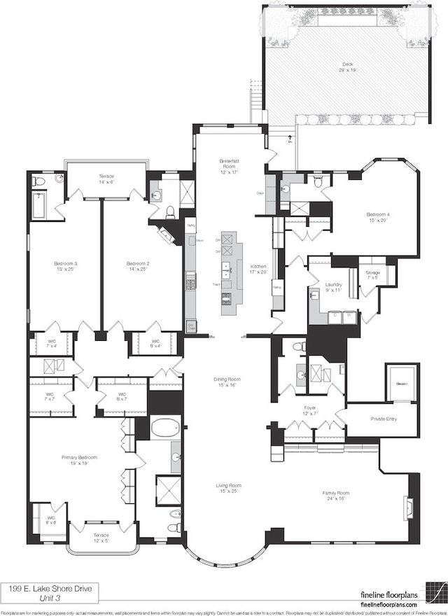 199 E Lake Shore Dr Unit 3, Chicago, IL 60611 - room layout