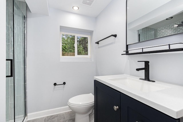11S561 Saratoga Ave, Lemont, IL 60439 - full bath featuring vanity, toilet, tiled shower, and baseboards