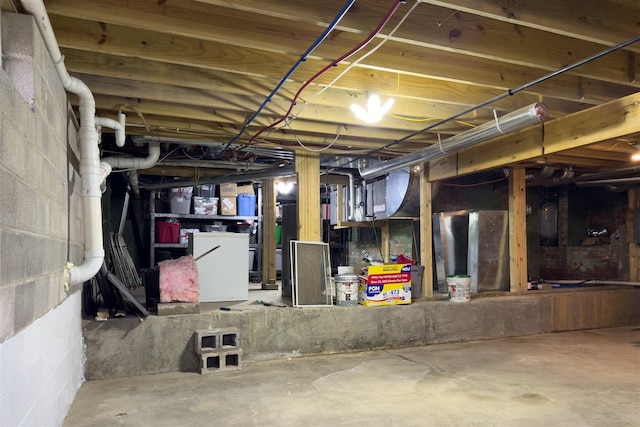 17469 N 300 E Rd, Flanagan, IL 61740 - unfinished basement with concrete block wall