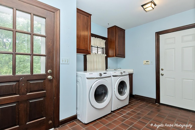 21293 N Andover Rd, Kildeer, IL 60047 - washroom with cabinet space and independent washer and dryer