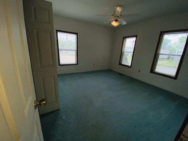 807 W Washington St, Pontiac, IL 61764 - empty room with carpet flooring, plenty of natural light, and ceiling fan