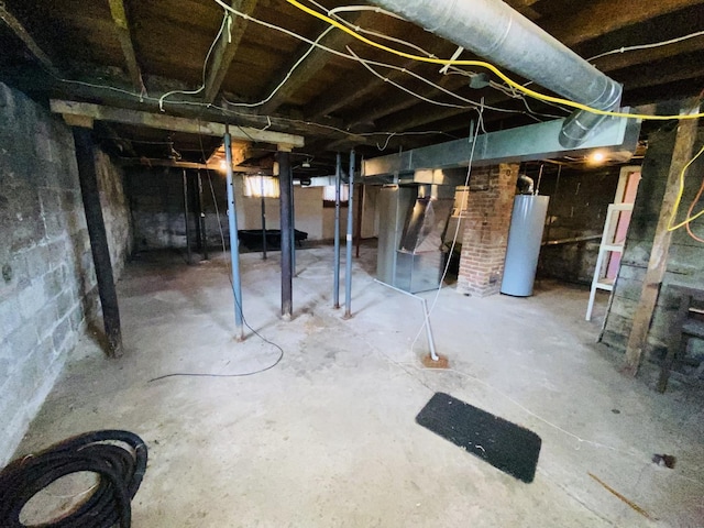 807 W Washington St, Pontiac, IL 61764 - unfinished basement with water heater and heating unit