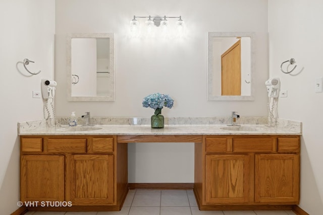 5203 Brighton Ln, Plainfield, IL 60586 - bathroom featuring double vanity and tile patterned floors