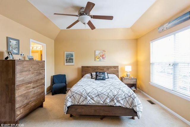 1532 Legacy Dr Unit 3, Dekalb, IL 60115 - bedroom featuring carpet floors, baseboards, ceiling fan, and lofted ceiling