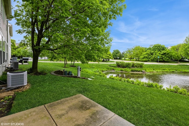 1532 Legacy Dr Unit 3, Dekalb, IL 60115 - view of green lawn featuring central air condition unit and a water view