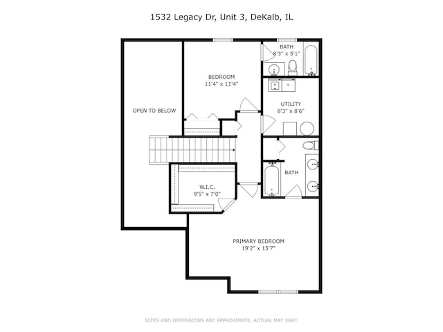 1532 Legacy Dr Unit 3, Dekalb, IL 60115 - floor plan / room layout