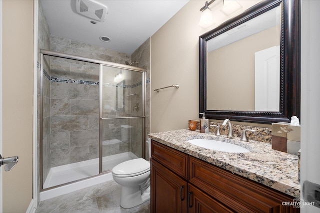 4748 Sassafras Ln, Naperville, IL 60564 - full bathroom featuring vanity, toilet, and a shower stall