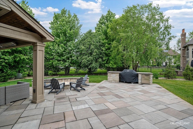 4748 Sassafras Ln, Naperville, IL 60564 - view of patio featuring area for grilling and an outdoor living space with a fire pit