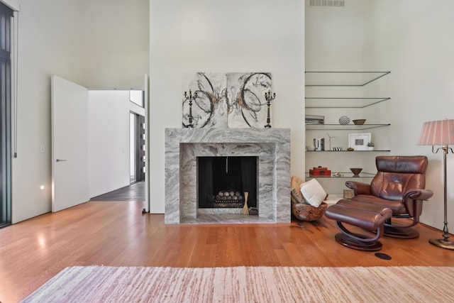 4N575 Old Quarry Rd, Saint Charles, IL 60174 - living area with wood finished floors and a premium fireplace
