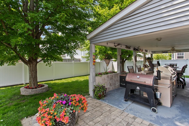 3807 Sandstone Dr, Champaign, IL 61822 - view of patio / terrace featuring ceiling fan