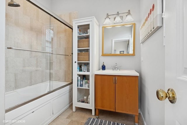 2215 W Augusta Blvd Unit 2E, Chicago, IL 60622 - bathroom with vanity and bath / shower combo with glass door