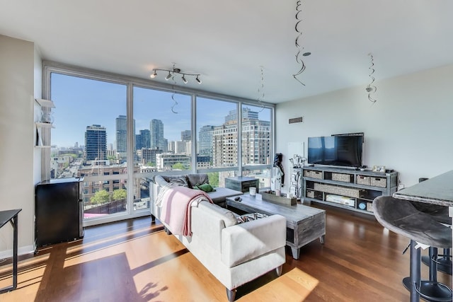 757 N Orleans St Unit 909, Chicago, IL 60654 - living room with wood finished floors