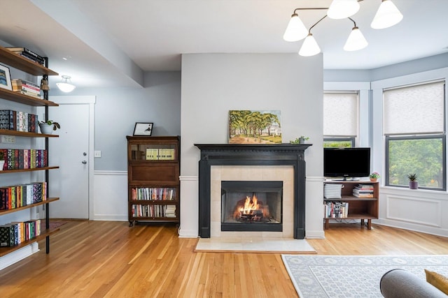 626 Judson Ave Unit 3, Evanston, IL 60202 - living area with a tile fireplace and wood finished floors