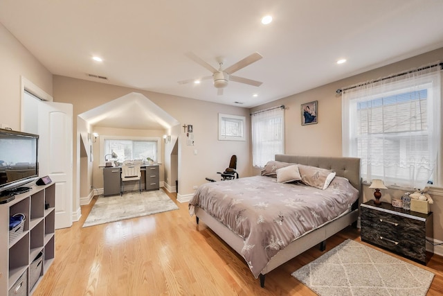 5319 W Cullom Ave, Chicago, IL 60641 - bedroom featuring light wood finished floors, recessed lighting, ceiling fan, and baseboards