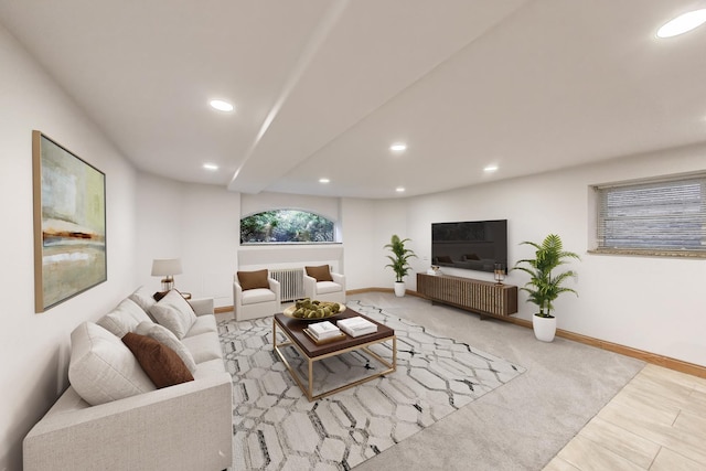 5319 W Cullom Ave, Chicago, IL 60641 - living area with recessed lighting, baseboards, and radiator heating unit