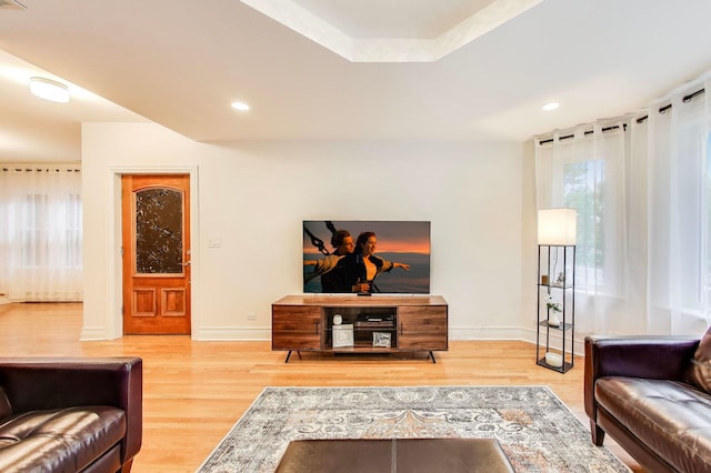 5319 W Cullom Ave, Chicago, IL 60641 - living room with wood finished floors, baseboards, and recessed lighting