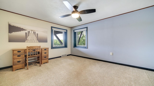 605 N 4th St, Oregon, IL 61061 - office space with light carpet, baseboards, and ceiling fan