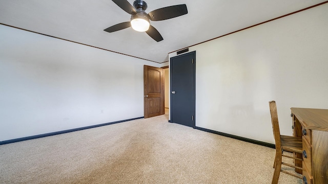 605 N 4th St, Oregon, IL 61061 - carpeted spare room featuring ceiling fan and baseboards