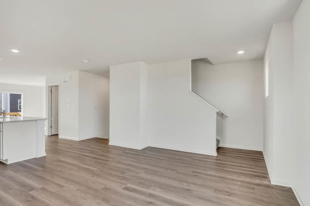 1554 Sequoia Way, Pingree Grove, IL 60140 - unfurnished living room featuring recessed lighting, wood finished floors, and baseboards