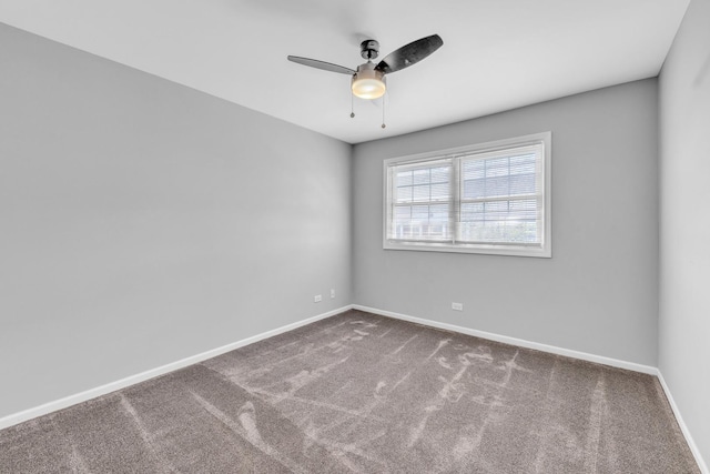 6135 W 94th St Unit C2, Oak Lawn, IL 60453 - unfurnished room with carpet, a ceiling fan, and baseboards