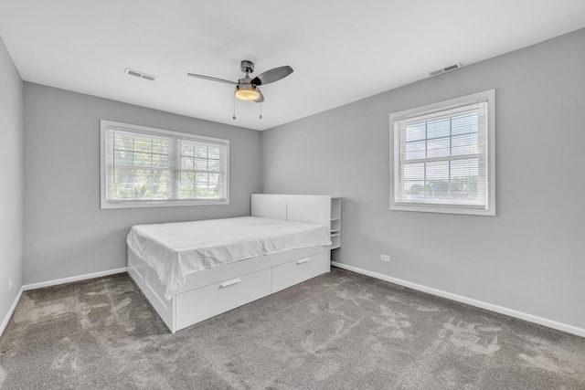 6135 W 94th St Unit C2, Oak Lawn, IL 60453 - bedroom featuring carpet, baseboards, and ceiling fan
