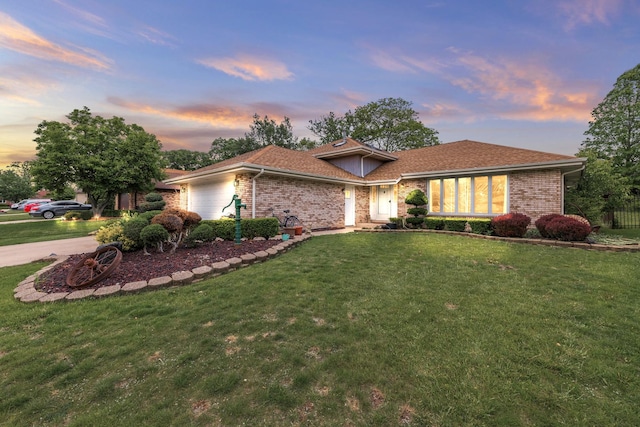 8029 Fawn Trl, Justice, IL 60458 - ranch-style house featuring brick siding, a front yard, and a garage