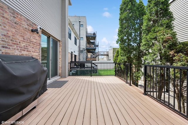 4218 N California Ave, Chicago, IL 60618 - wooden deck with grilling area