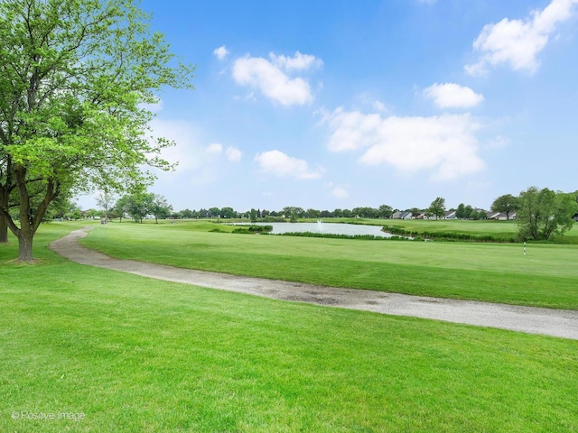 21142 W Braxton Ln Unit 21142, Plainfield, IL 60544 - surrounding community with a water view, a lawn, and golf course view
