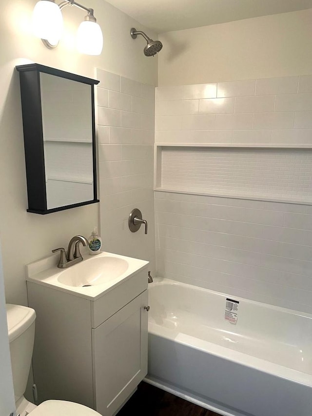 4120 W 90th St, Hometown, IL 60456 - bathroom featuring toilet, vanity, and bathing tub / shower combination