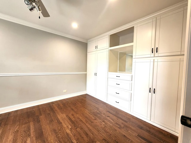 5115 E Ln, Mchenry, IL 60050 - unfurnished bedroom with crown molding, dark wood-type flooring, baseboards, and recessed lighting