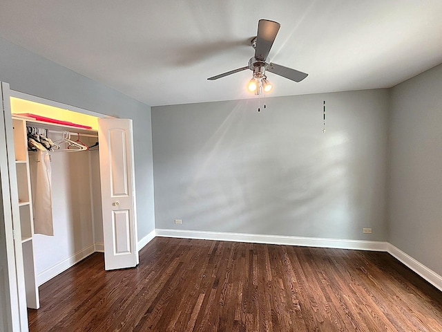 5115 E Ln, Mchenry, IL 60050 - unfurnished bedroom featuring wood finished floors, baseboards, and ceiling fan