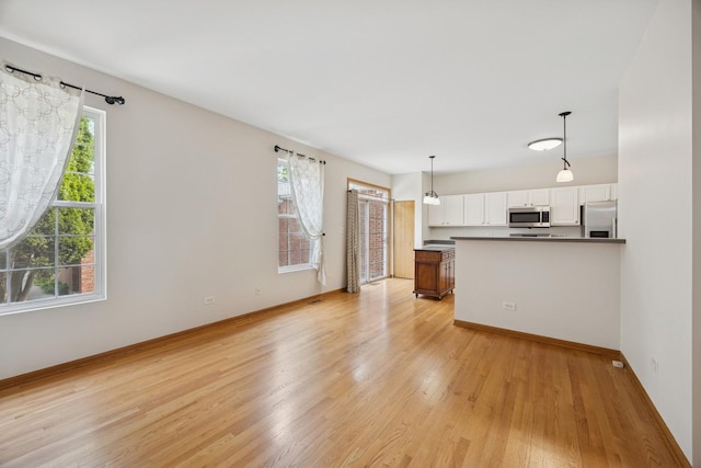18582 W Point Dr, Tinley Park, IL 60477 - unfurnished living room with light wood finished floors and baseboards