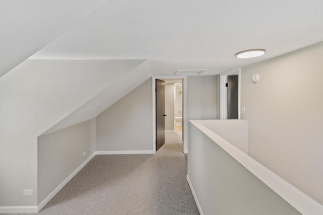 3413 N Schultz Dr, Lansing, IL 60438 - hallway with baseboards, carpet floors, and an upstairs landing