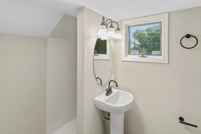 3413 N Schultz Dr, Lansing, IL 60438 - bathroom featuring lofted ceiling