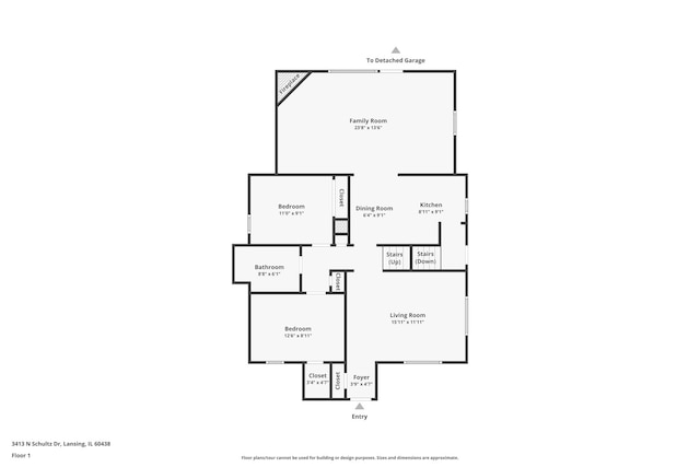 3413 N Schultz Dr, Lansing, IL 60438 - property floor plan