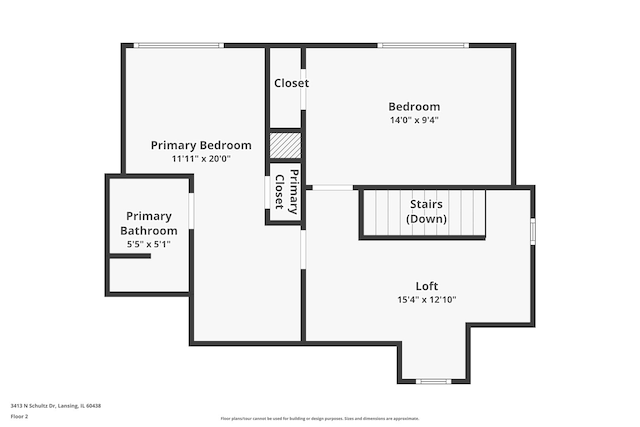 3413 N Schultz Dr, Lansing, IL 60438 - floor plan / room layout