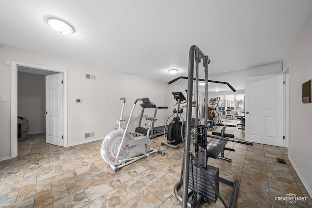 1900 Millburne Rd, Lake Forest, IL 60045 - workout area with stone finish flooring and baseboards