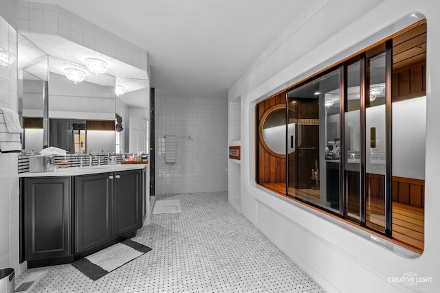 1900 Millburne Rd, Lake Forest, IL 60045 - full bathroom featuring vanity and tile walls